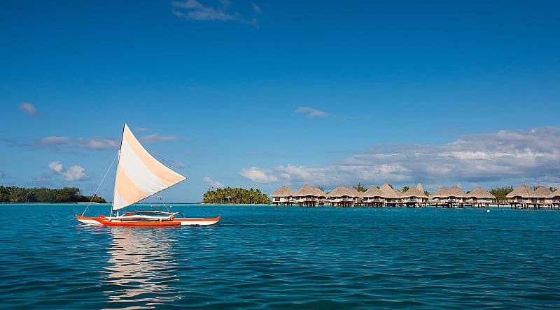 Sailing around Bora Bora in French Polynesia