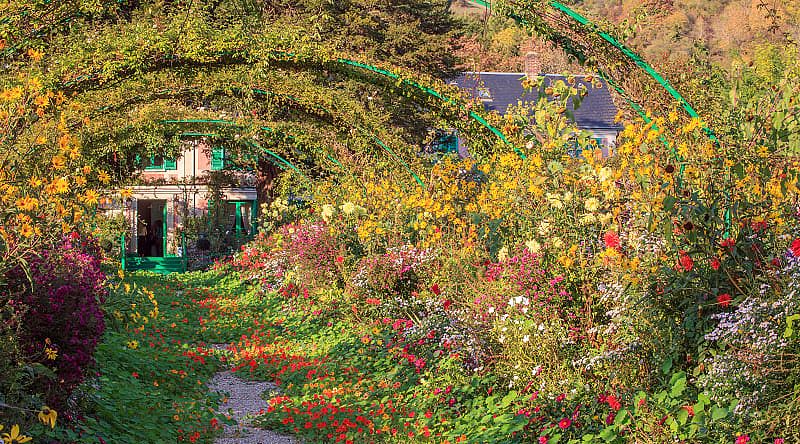 Walk through the gardens of Monte in Giverny, Normandy, France