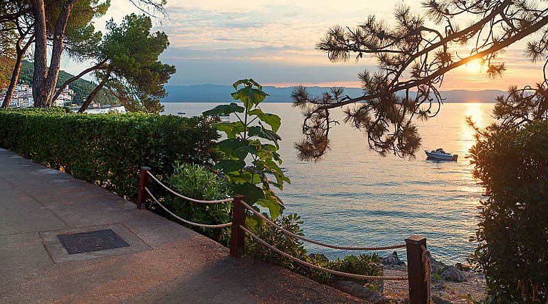 Romantic sunset at a village in Croatia. Romantic sunset at a village in Croatia.