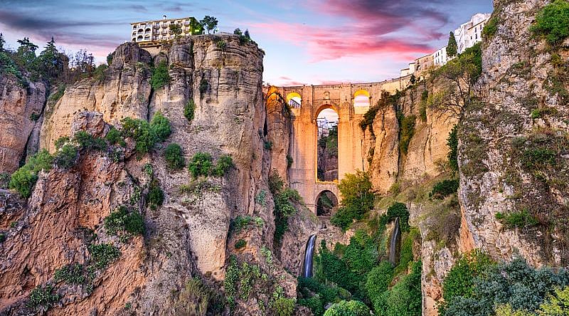 View of Ronda Bridge in Spain View of Ronda Bridge in Spain