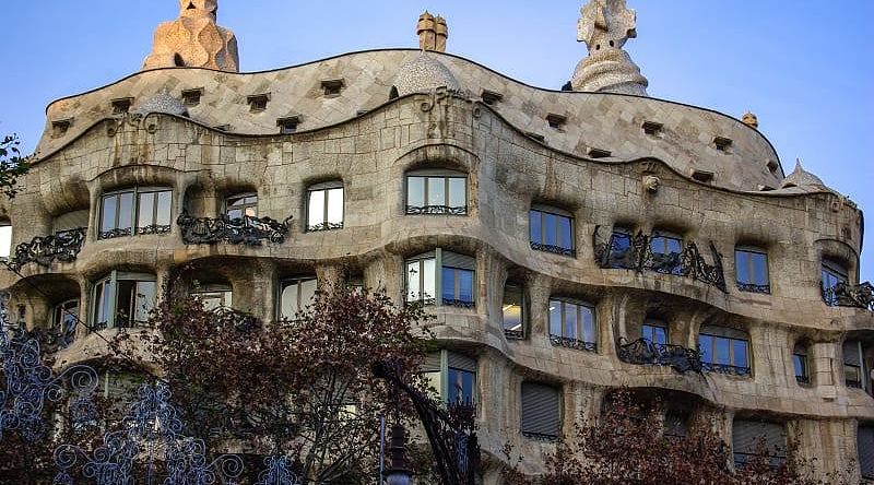The whimsical architecture of Casa Mila, home designed by Antoni Gaudí, Barcelona, Spain