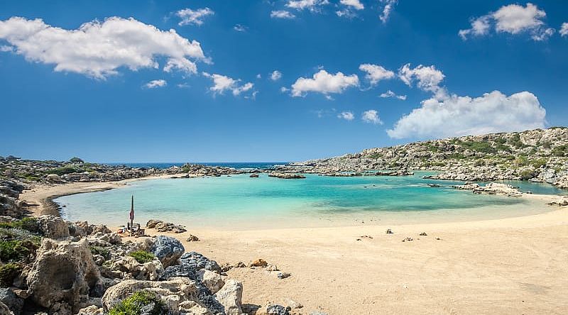 Aspri Limni beach on the island of Crete in Greece
