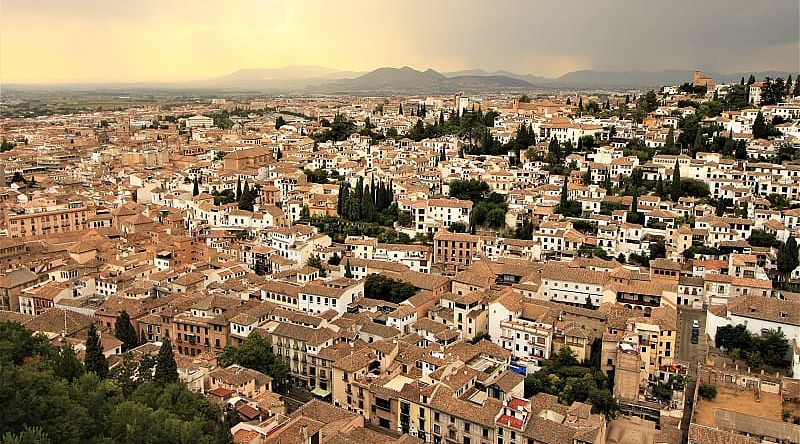 Enchanting view of Granada at sunset, Spain Enchanting view of Granada at sunset, Spain