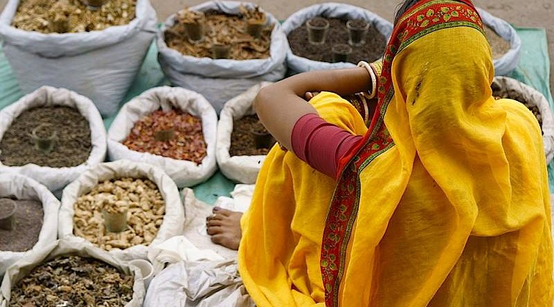 Colorful spices in Delhi