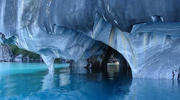 Marble Capillas on General Carrera Lake in Southern Chile