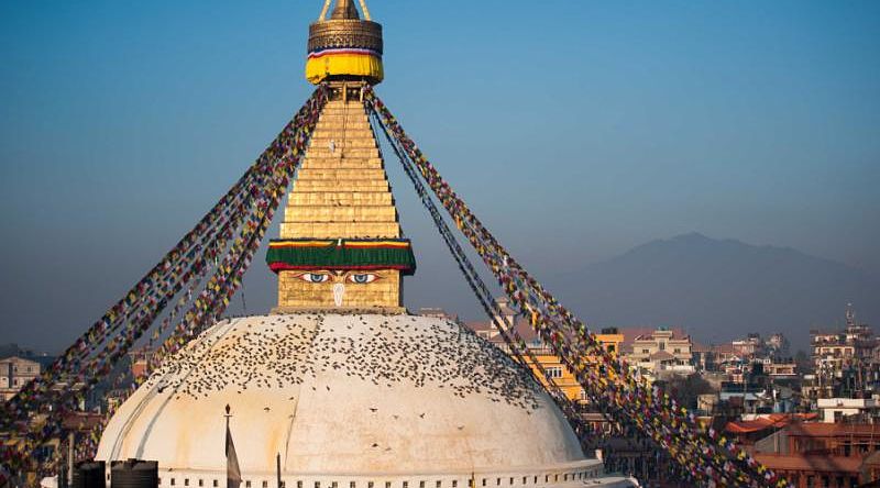 Boudhanath Stupa with prayer flags in Kathmandu, Nepal Boudhanath Stupa with prayer flags in Kathmandu, Nepal
