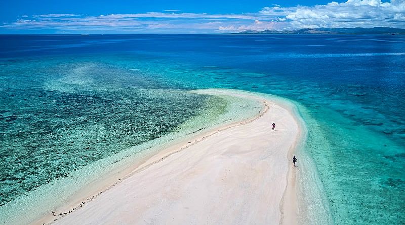 Sand bar on the Coral Coast in Veti Levu, Fiji