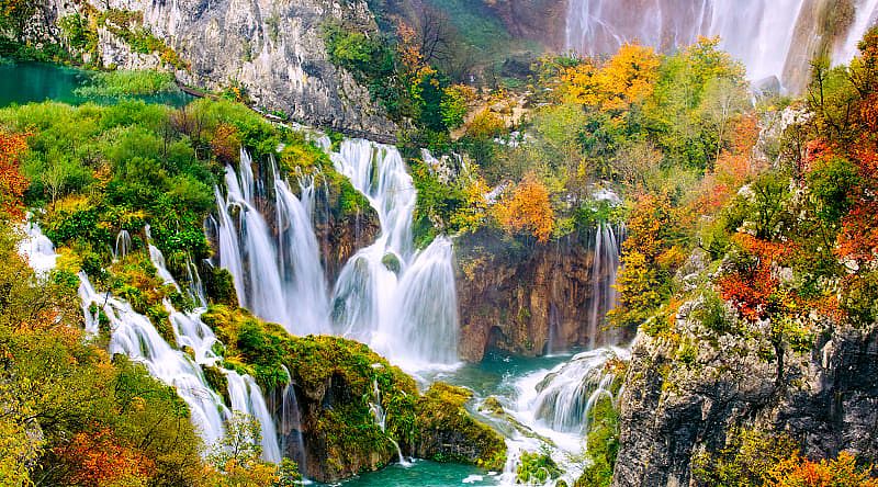 Waterfalls in Plitvice Lakes National Park, Croatia. Waterfalls in Plitvice Lakes National Park, Croatia.