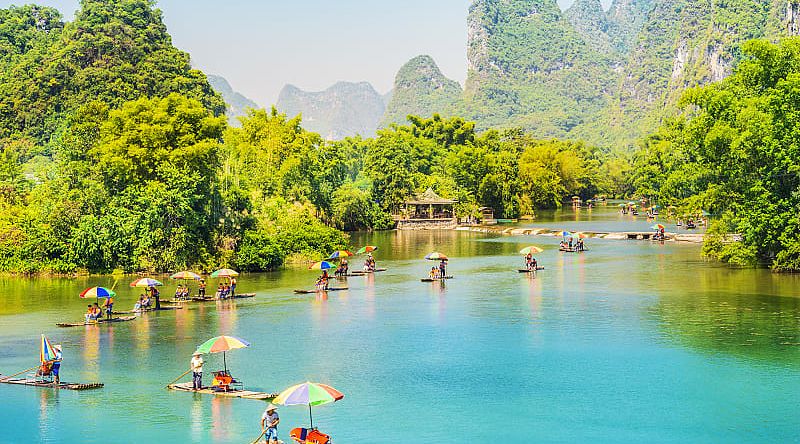 Li River in Yangshuo, China. Li River in Yangshuo, China.