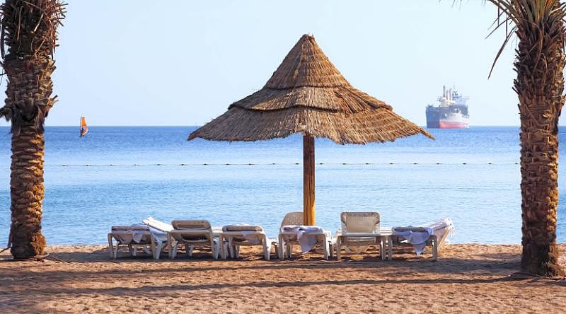 Sandy beach at Eilat in Israel.