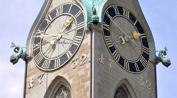 St. Peter church clock in Zurich, Switzerland.