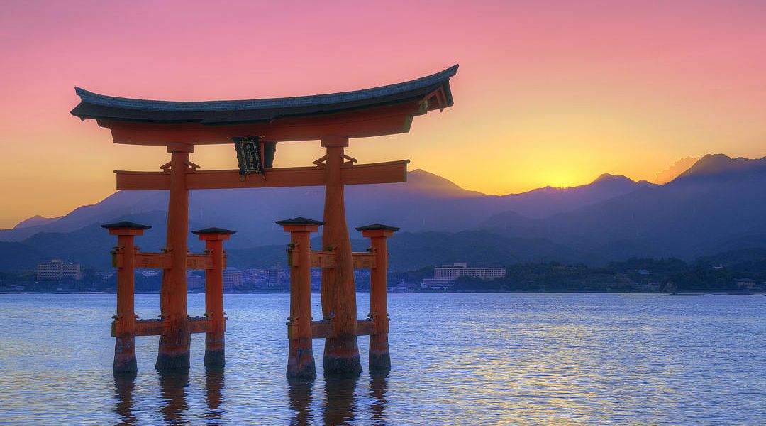 Landmark of Japan - Torii Gate on Miyajima Island