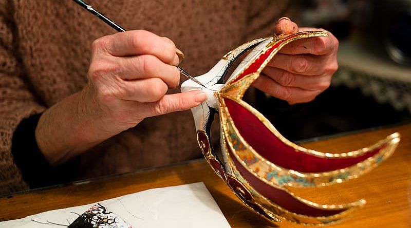 Venetian Carnival mask making in Italy