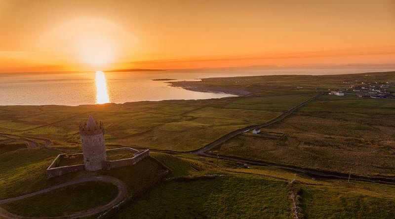 Castle in Doolin County at sunset, Ireland Castle in Doolin County at sunset, Ireland