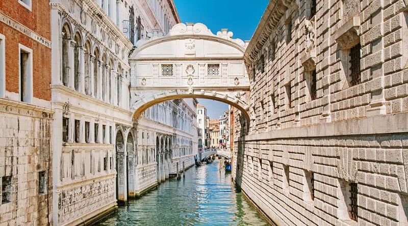 View of the famous Bridge of Sighs in Venice, Italy View of the famous Bridge of Sighs in Venice, Italy