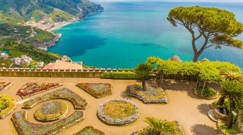 Fantastic view from Villa Rufolo, Ravello, Amalfi Coast, Italy