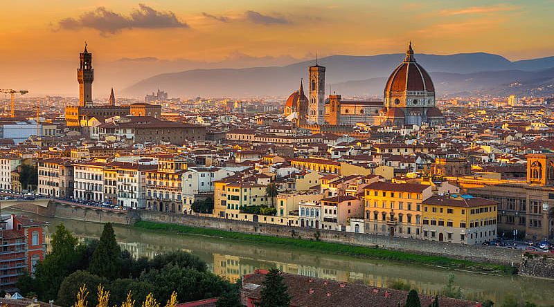 Skyline of Florence, Italy with the Cathedral of Santa Maria del Fiore Dome