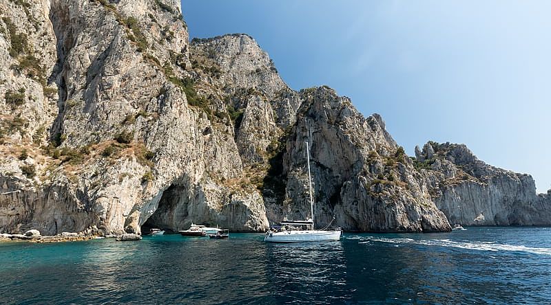 Exploring caves long the Amalfi Coast of Italy