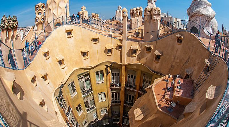 Architecture designed by Antoni Gaudi in Barcelona.