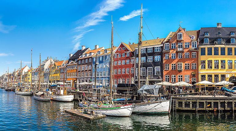 Nyhavn district in Denmark
