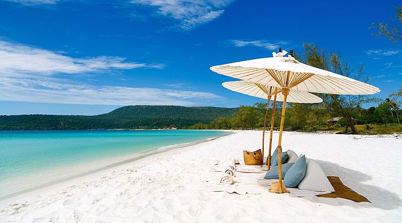 Romantic beach on Koh Rong island, Cambodia