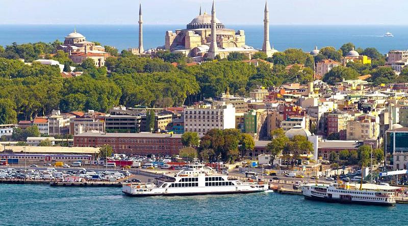 View of Istanbul and Hagia Sophia Church in Turkey View of Istanbul and Hagia Sophia Church in Turkey