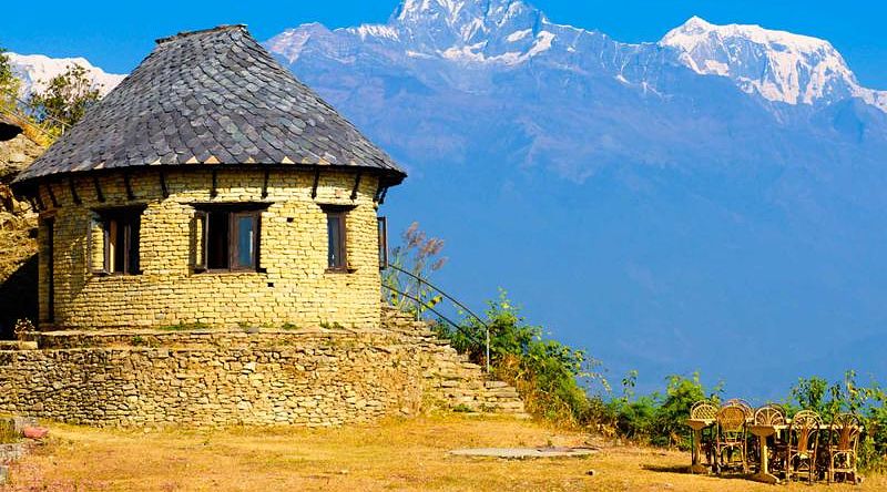Traditional house in the Himalayas, Nepal.