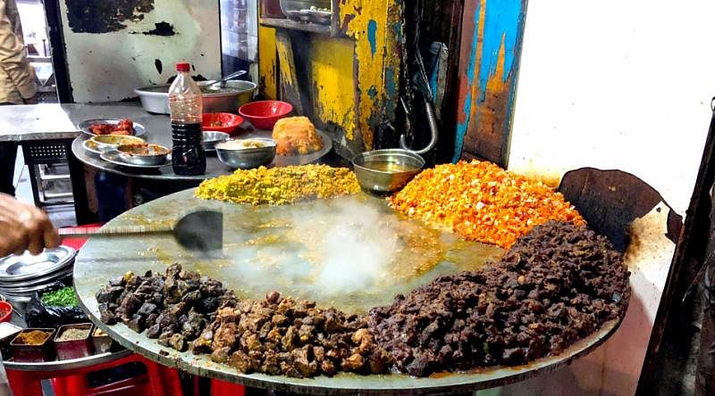 Food street in Mumbai, India.