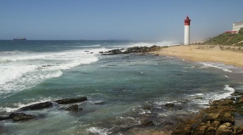 Lighthouse at Umhlanga on Durbam coast, South Africa.