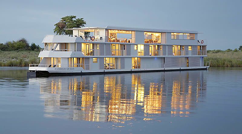 Luxurious river safari on the Zambezi Queen. Photo courtesy Zambezi Queen Luxurious river safari on the Zambezi Queen