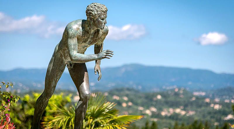 Statue in Achilleion Palace in Corfu