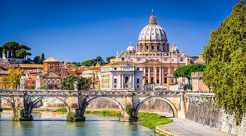 St. Angelo Bridge in Rome, Italy