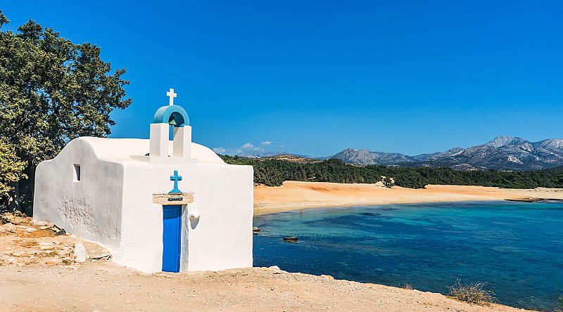 Chapel on Aliko Beach in Naxos Island, Greece. Chapel on Aliko Beach in Naxos Island, Greece.