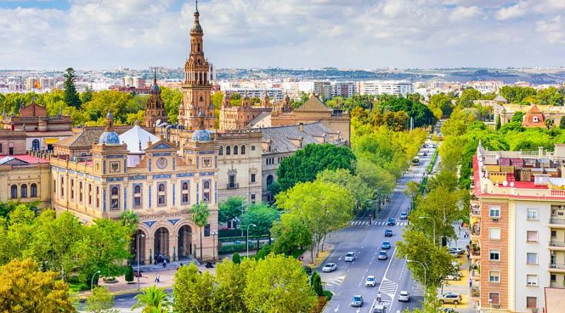An aerial view in Seville Spain.