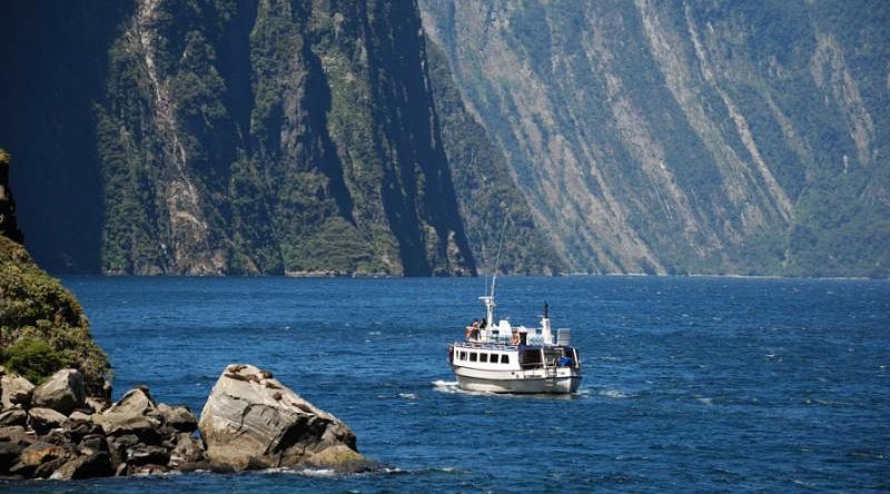 New Zealand ferry crossing to Milford Sound