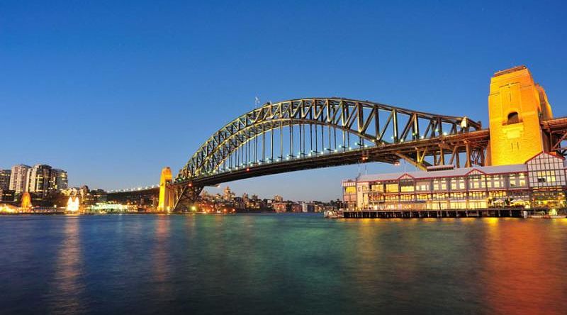 Sydney harbor bridge in twilight, Australia Sydney harbor bridge in twilight, Australia