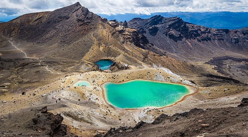 Lake and volcanic landscape in Tongariro National Park, New Zealand Lake and volcanic landscape in Tongariro National Park, New Zealand