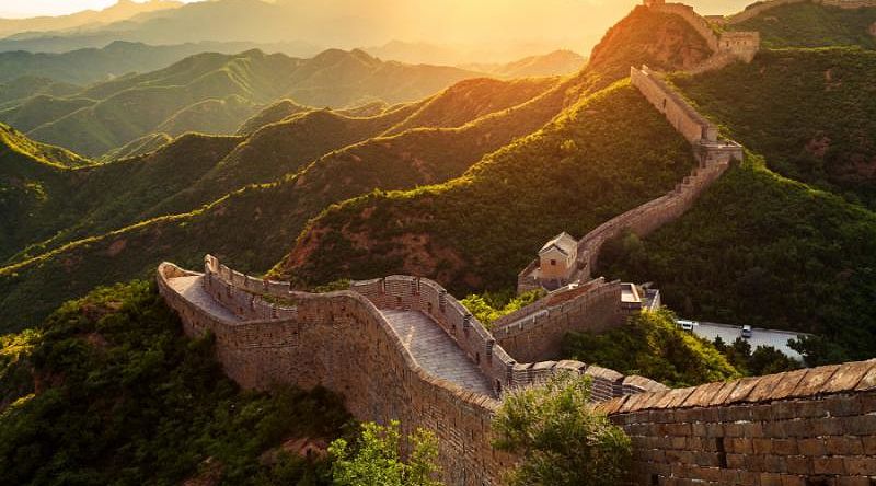 The Great Wall of China at Sunset