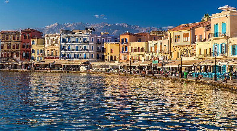 Venetian harbor of Chania in Greece Venetian harbor of Chania in Greece