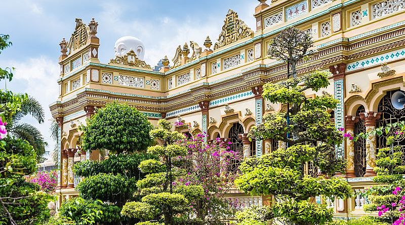 Vietnam & Cambodia Tour: Romance of the Mekong Delta to Ancient Angkor Wat Vinh Tranh Pagoda in My Tho, the Mekong Delta
