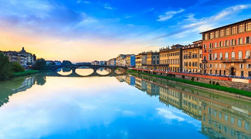 Ponte alla Carraia on Arno river in Florence, Italy Ponte alla Carraia on Arno river in Florence, Italy