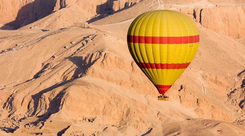Hot air balloon over the Valley of the Kings. Egypt