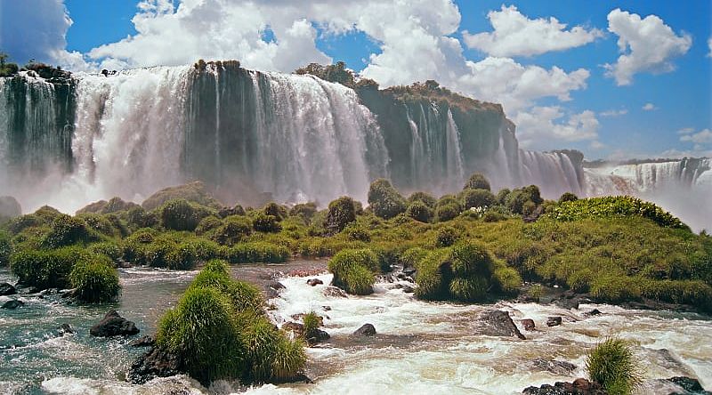 Beautiful view of the Iguazu Falls 