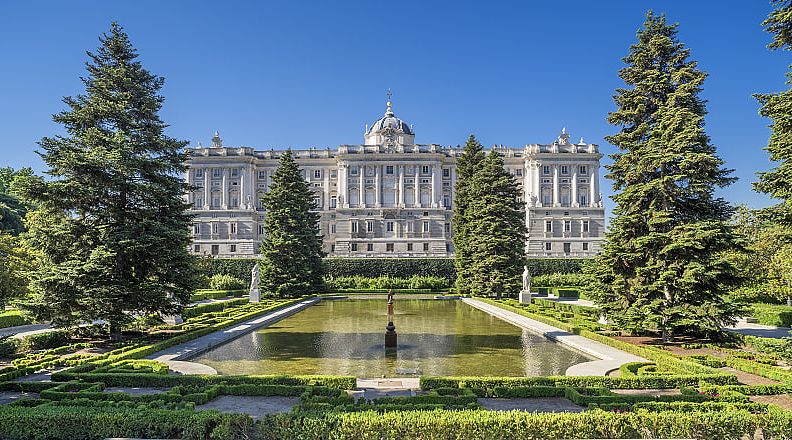 Gardens of the Royal Palace in Madrid, Spain