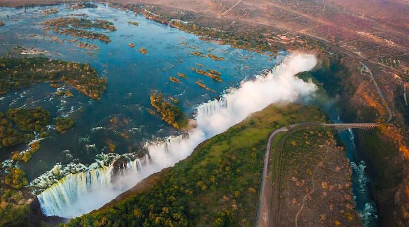 Aerial view of the the Victoria Falls Aerial view of the the Victoria Falls