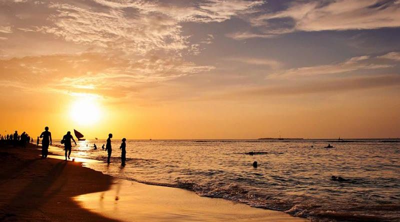 Beautiful sunset on a beach in Zanzibar