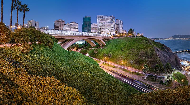 Miraflores district in Lima, Peru.