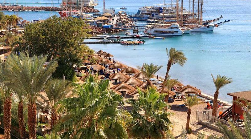 Red sea beach in Eliat, Israel.
