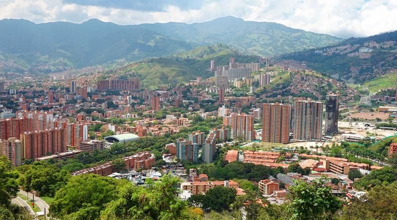 Panoramic view of Medellin, Colombia.