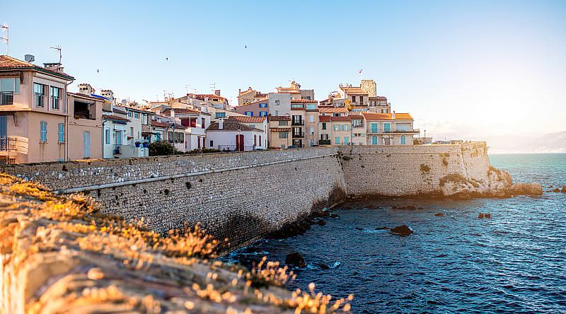 Coastal village and fortification of Antibes on the French Riviera in France.